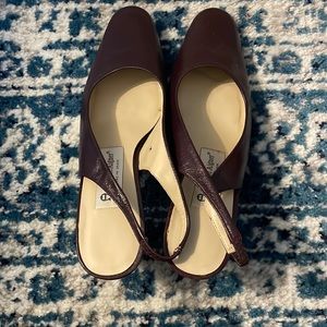 Women’s Vintage brown leather slingback pumps